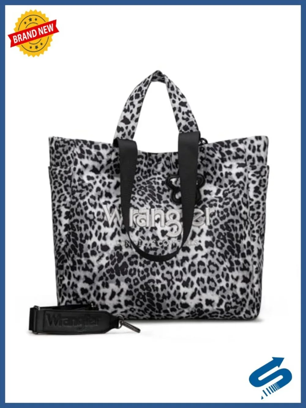 Large Tote Bag for Women with Detachable Crossbody Strap - Leopard Print